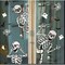 Halloween Skeletons Window Clings 4 Sheets Removable Skull Window Stickers Decals for Day of The Dead Fall Haunted House Party Glass Decoration Supplies